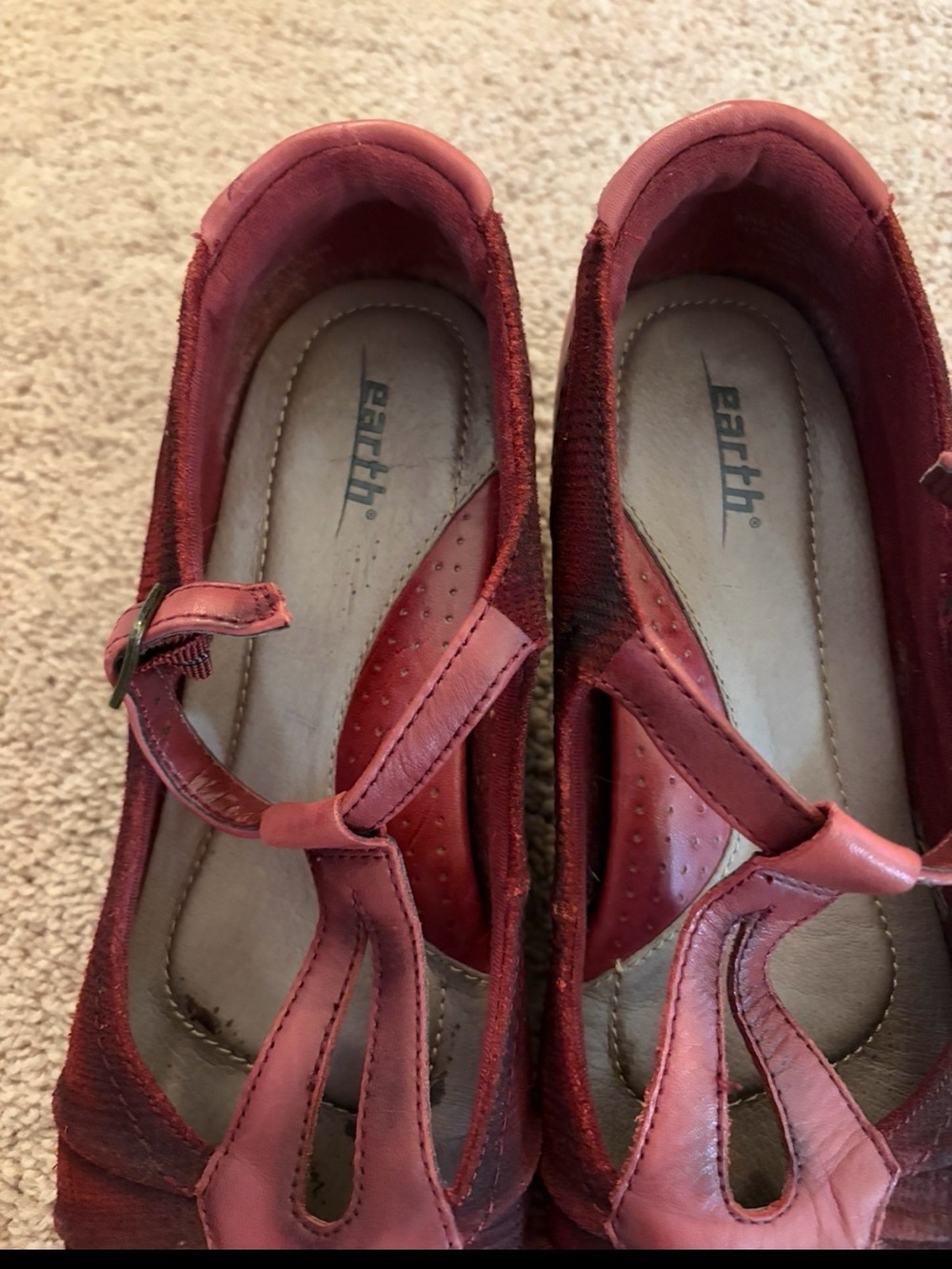 Earth Red T-Strap Mary Jane Flats - Picture 6 of 6
